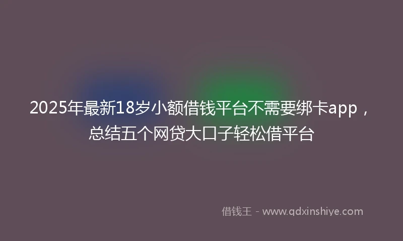 2025年最新18岁小额借钱平台不需要绑卡app，总结五个网贷大口子轻松借平台