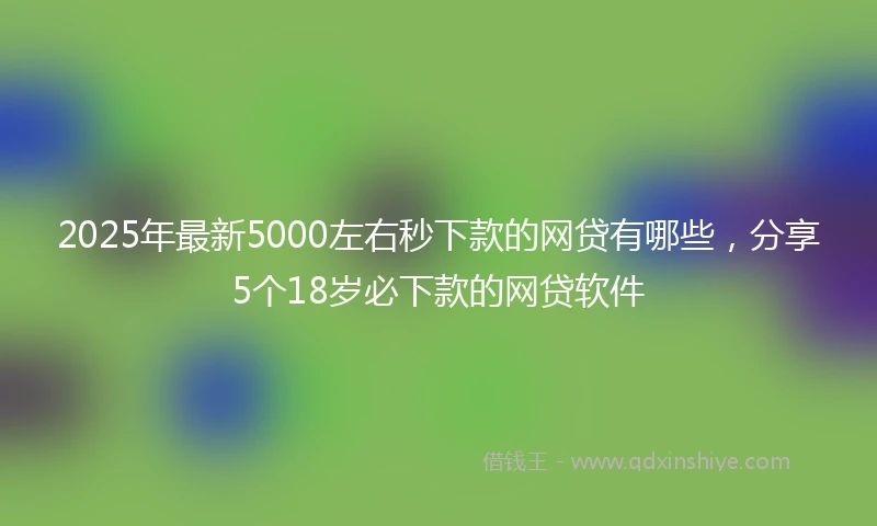 2025年最新5000左右秒下款的网贷有哪些，分享5个18岁必下款的网贷软件