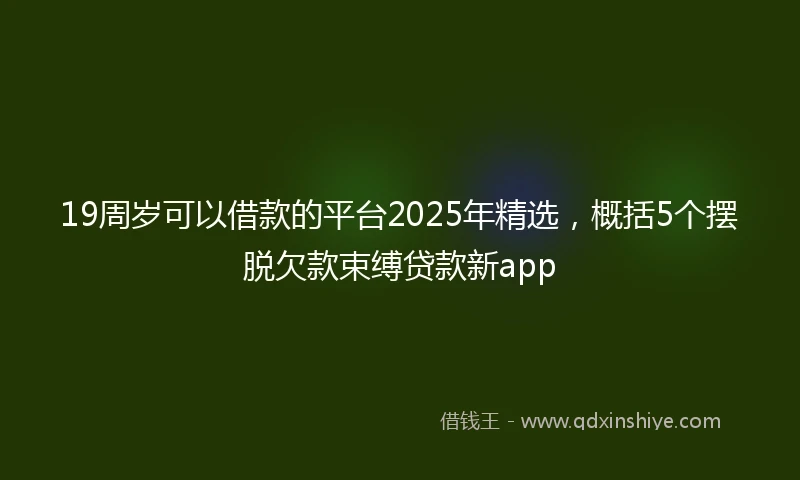 19周岁可以借款的平台2025年精选，概括5个摆脱欠款束缚贷款新app