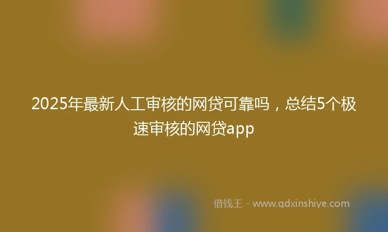 2025年最新人工审核的网贷可靠吗，总结5个极速审核的网贷app