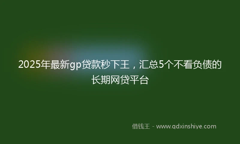 2025年最新gp贷款秒下王，汇总5个不看负债的长期网贷平台