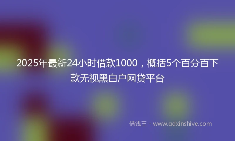 2025年最新24小时借款1000，概括5个百分百下款无视黑白户网贷平台