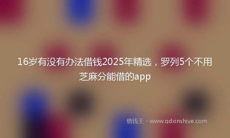 16岁有没有办法借钱2025年精选，罗列5个不用芝麻分能借的app