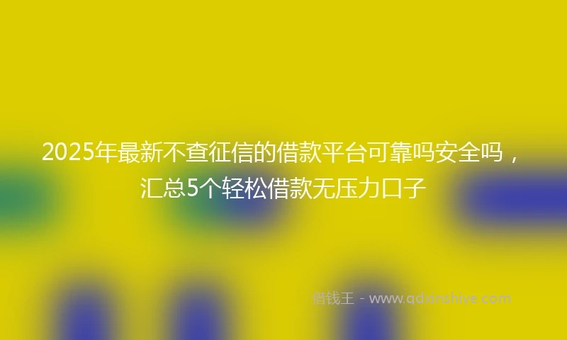 2025年最新不查征信的借款平台可靠吗安全吗，汇总5个轻松借款无压力口子