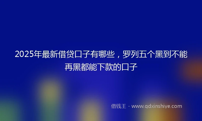2025年最新借贷口子有哪些，罗列五个黑到不能再黑都能下款的口子