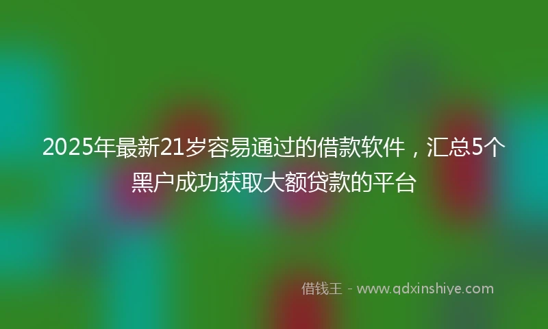 2025年最新21岁容易通过的借款软件，汇总5个黑户成功获取大额贷款的平台