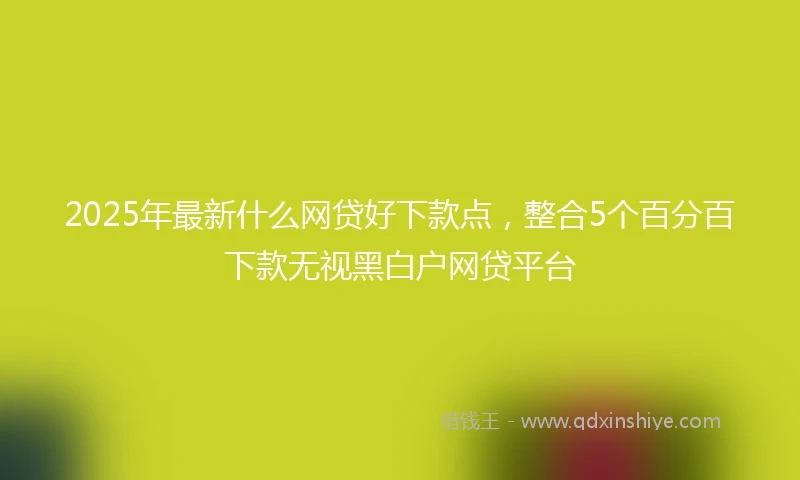 2025年最新什么网贷好下款点，整合5个百分百下款无视黑白户网贷平台