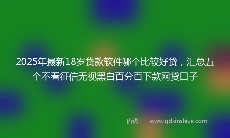 2025年最新18岁贷款软件哪个比较好贷，汇总五个不看征信无视黑白百分百下款网贷口子