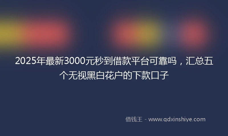 2025年最新3000元秒到借款平台可靠吗，汇总五个无视黑白花户的下款口子