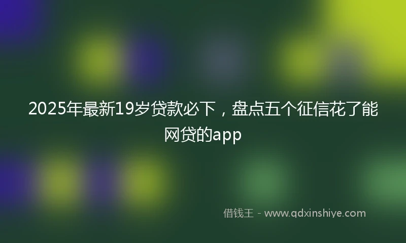 2025年最新19岁贷款必下，盘点五个征信花了能网贷的app