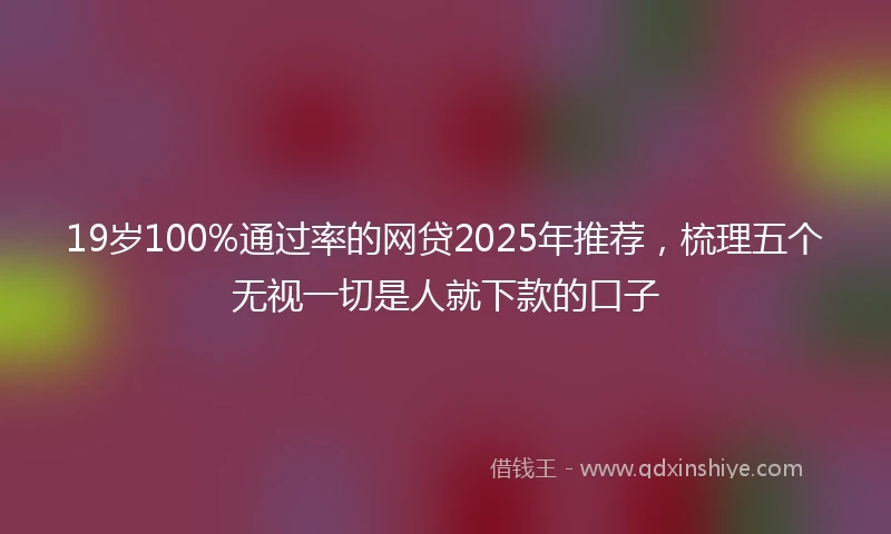 19岁100%通过率的网贷2025年推荐，梳理五个无视一切是人就下款的口子