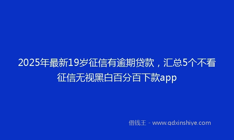 2025年最新19岁征信有逾期贷款，汇总5个不看征信无视黑白百分百下款app