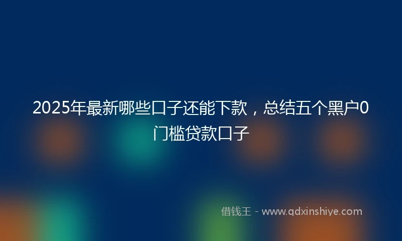 2025年最新哪些口子还能下款，总结五个黑户0门槛贷款口子