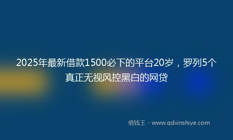 2025年最新借款1500必下的平台20岁，罗列5个真正无视风控黑白的网贷