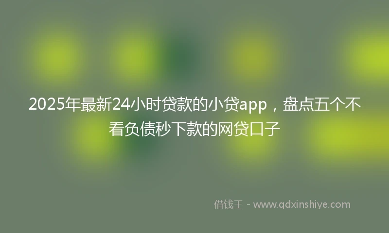 2025年最新24小时贷款的小贷app，盘点五个不看负债秒下款的网贷口子