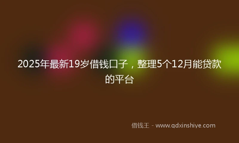 2025年最新19岁借钱口子，整理5个12月能贷款的平台