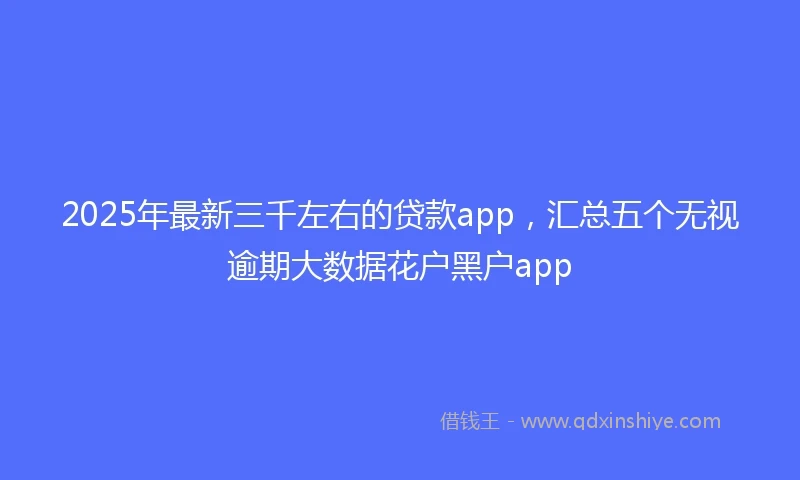 2025年最新三千左右的贷款app，汇总五个无视逾期大数据花户黑户app