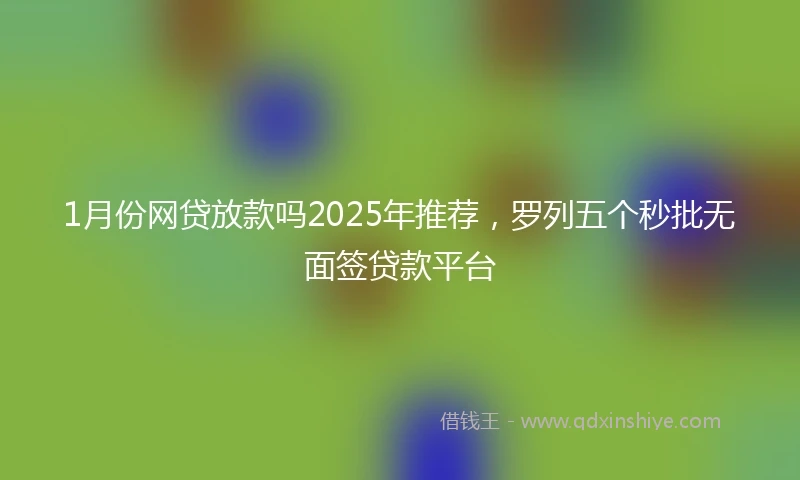 1月份网贷放款吗2025年推荐，罗列五个秒批无面签贷款平台