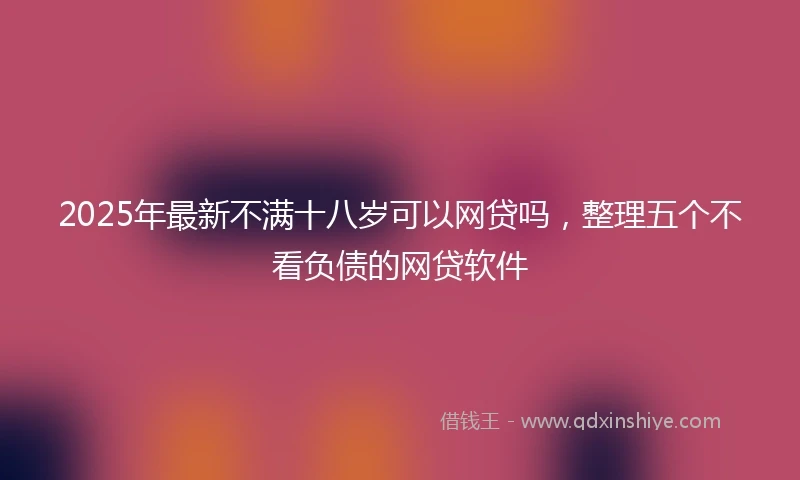 2025年最新不满十八岁可以网贷吗，整理五个不看负债的网贷软件