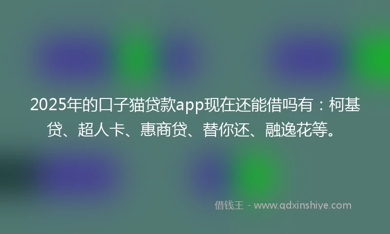 2025年的口子猫贷款app现在还能借吗有：柯基贷、超人卡、惠商贷、替你还、融逸花等。