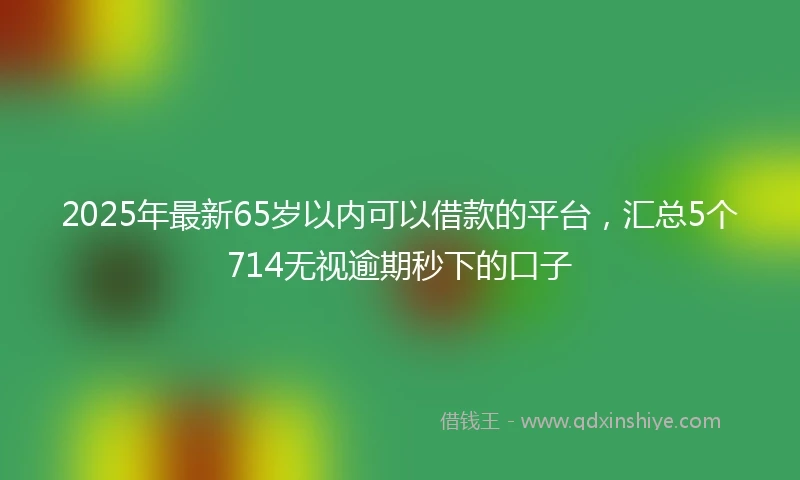 2025年最新65岁以内可以借款的平台，汇总5个714无视逾期秒下的口子