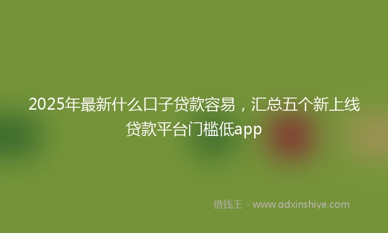 2025年最新什么口子贷款容易，汇总五个新上线贷款平台门槛低app