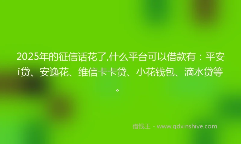 2025年的征信话花了,什么平台可以借款有：平安i贷、安逸花、维信卡卡贷、小花钱包、滴水贷等。