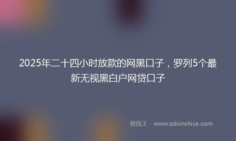 2025年二十四小时放款的网黑口子，罗列5个最新无视黑白户网贷口子