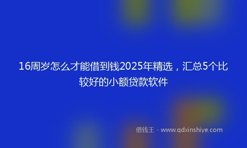 16周岁怎么才能借到钱2025年精选，汇总5个比较好的小额贷款软件
