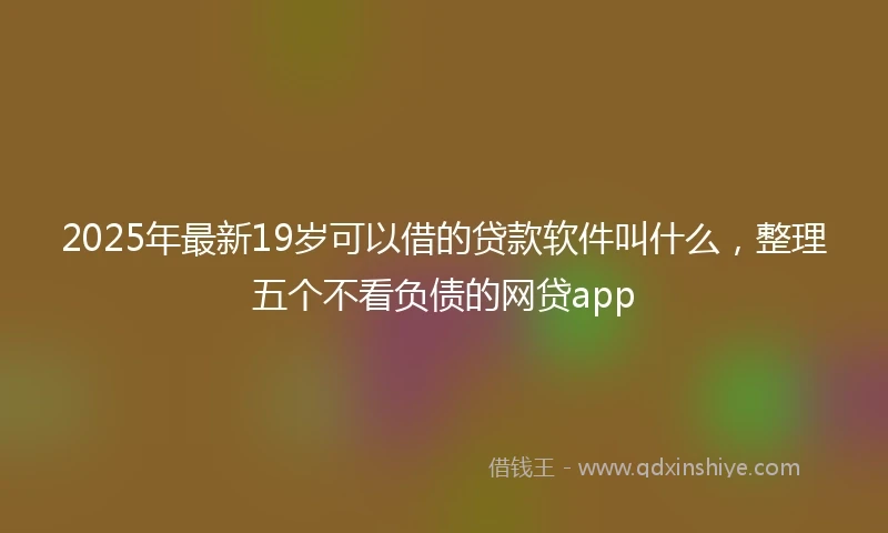 2025年最新19岁可以借的贷款软件叫什么，整理五个不看负债的网贷app