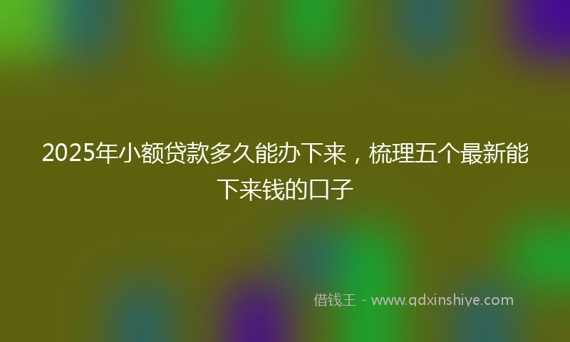 2025年小额贷款多久能办下来，梳理五个最新能下来钱的口子