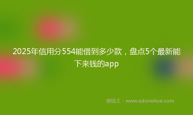 2025年信用分554能借到多少款，盘点5个最新能下来钱的app