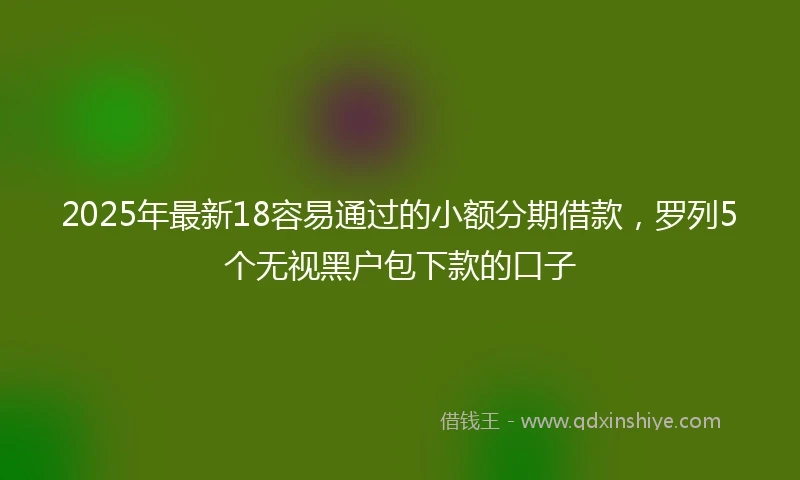 2025年最新18容易通过的小额分期借款，罗列5个无视黑户包下款的口子