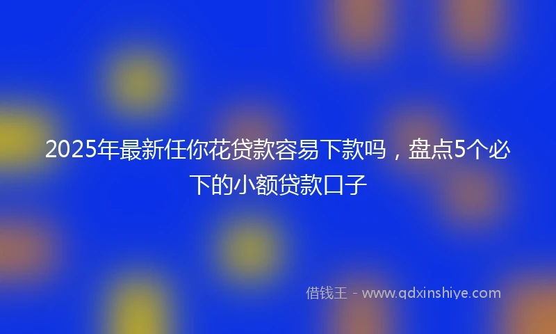 2025年最新任你花贷款容易下款吗，盘点5个必下的小额贷款口子