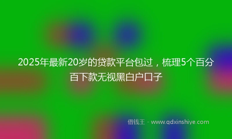 2025年最新20岁的贷款平台包过，梳理5个百分百下款无视黑白户口子