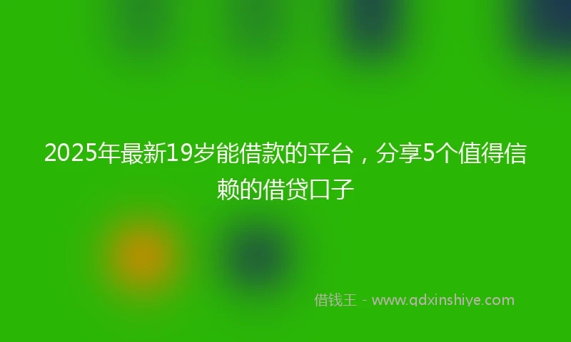 2025年最新19岁能借款的平台，分享5个值得信赖的借贷口子