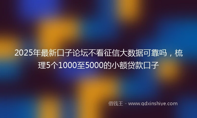 2025年最新口子论坛不看征信大数据可靠吗，梳理5个1000至5000的小额贷款口子
