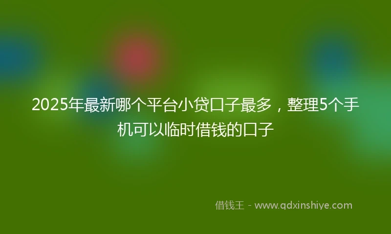 2025年最新哪个平台小贷口子最多，整理5个手机可以临时借钱的口子