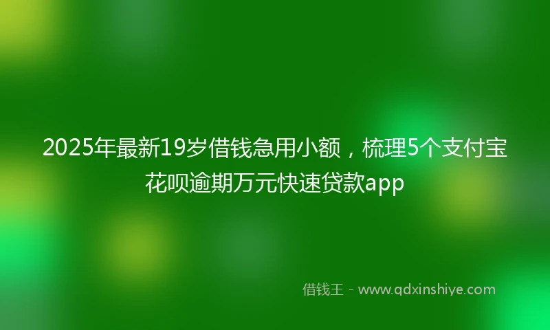 2025年最新19岁借钱急用小额，梳理5个支付宝花呗逾期万元快速贷款app
