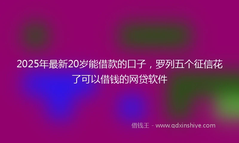 2025年最新20岁能借款的口子，罗列五个征信花了可以借钱的网贷软件