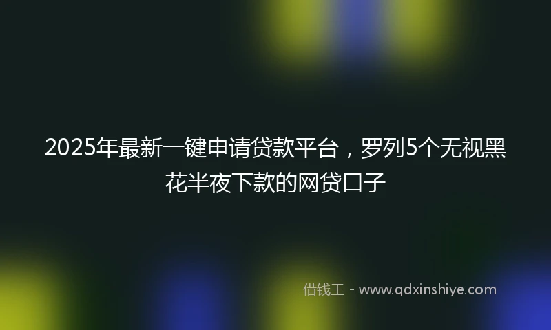 2025年最新一键申请贷款平台，罗列5个无视黑花半夜下款的网贷口子