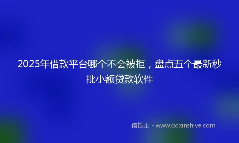 2025年借款平台哪个不会被拒，盘点五个最新秒批小额贷款软件