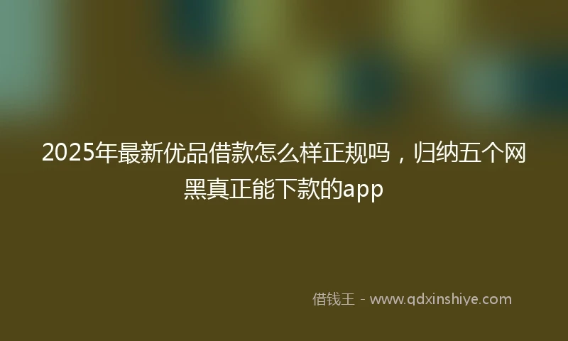 2025年最新优品借款怎么样正规吗，归纳五个网黑真正能下款的app