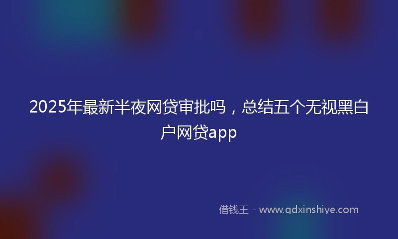 2025年最新半夜网贷审批吗，总结五个无视黑白户网贷app