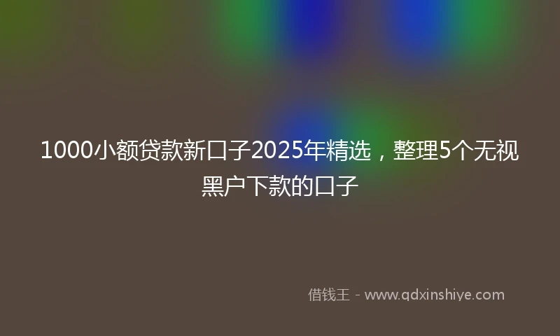 1000小额贷款新口子2025年精选，整理5个无视黑户下款的口子