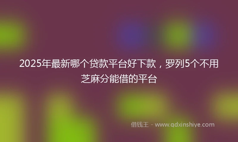 2025年最新哪个贷款平台好下款，罗列5个不用芝麻分能借的平台