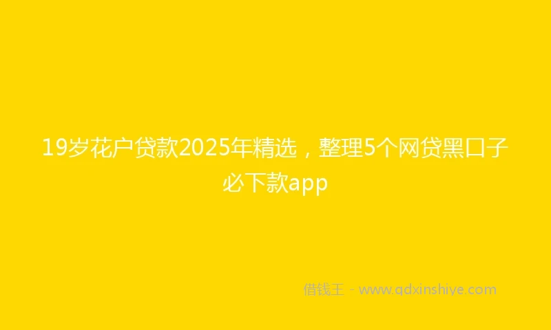 19岁花户贷款2025年精选，整理5个网贷黑口子必下款app