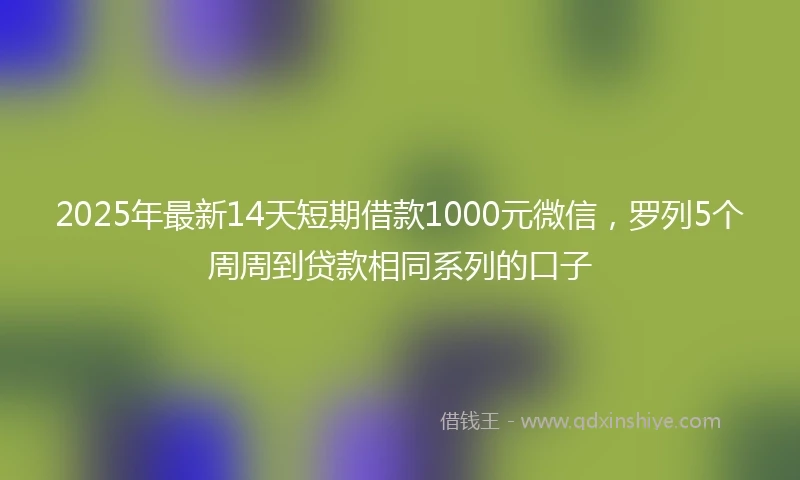 2025年最新14天短期借款1000元微信，罗列5个周周到贷款相同系列的口子
