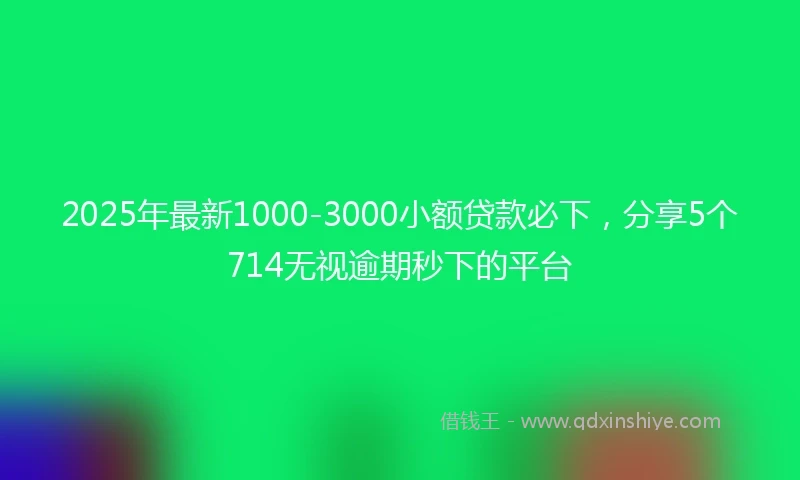 2025年最新1000-3000小额贷款必下，分享5个714无视逾期秒下的平台