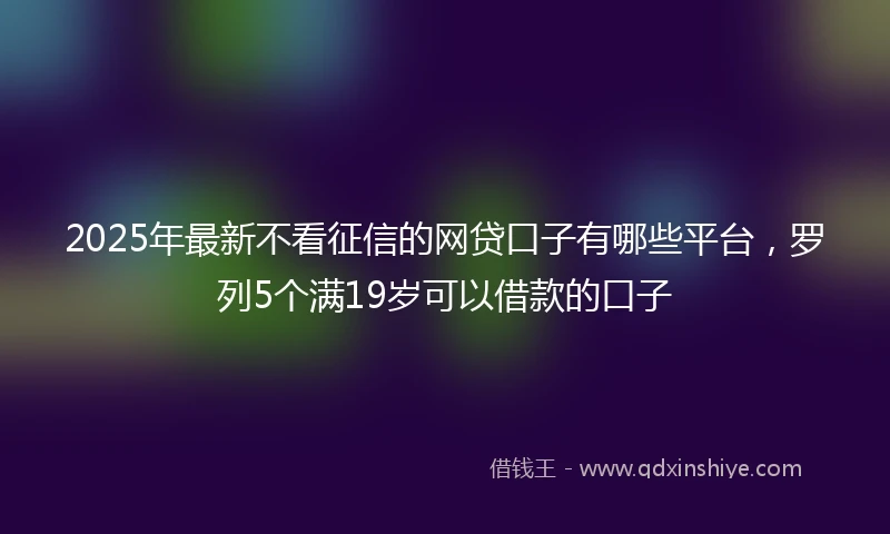 2025年最新不看征信的网贷口子有哪些平台，罗列5个满19岁可以借款的口子